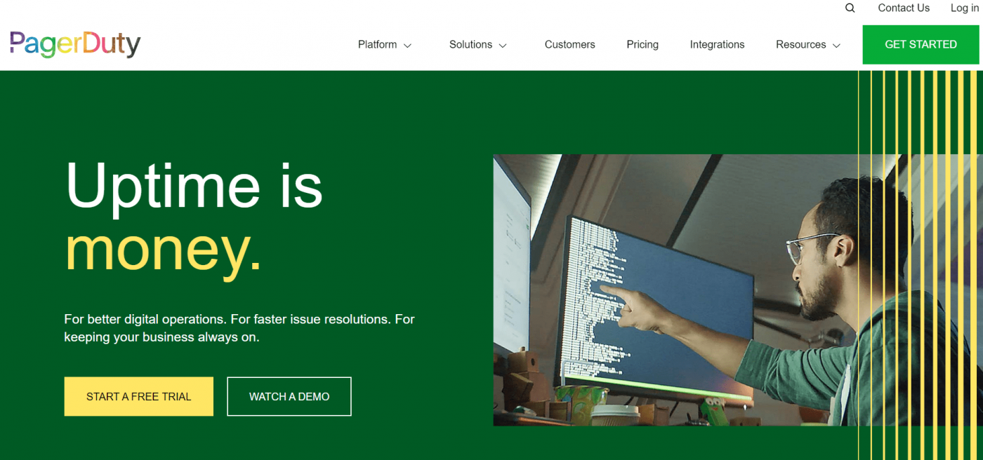 PagerDuty homepage