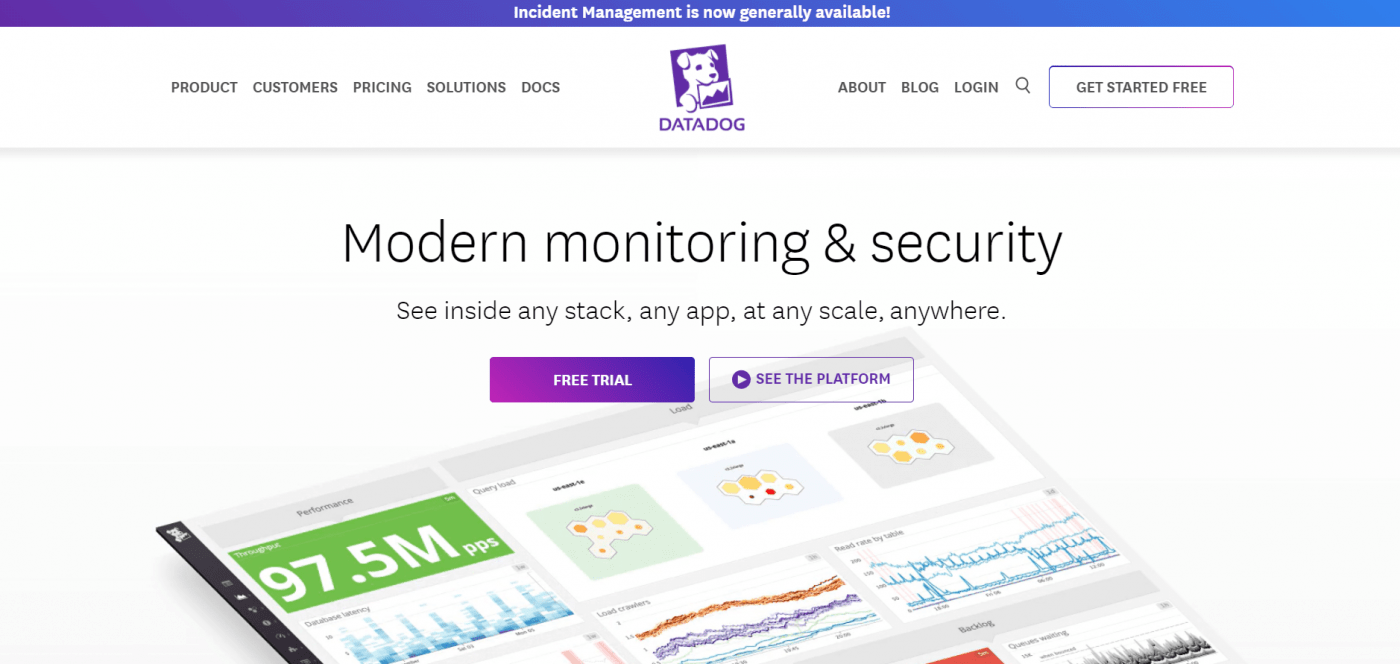 datadog página de inicio