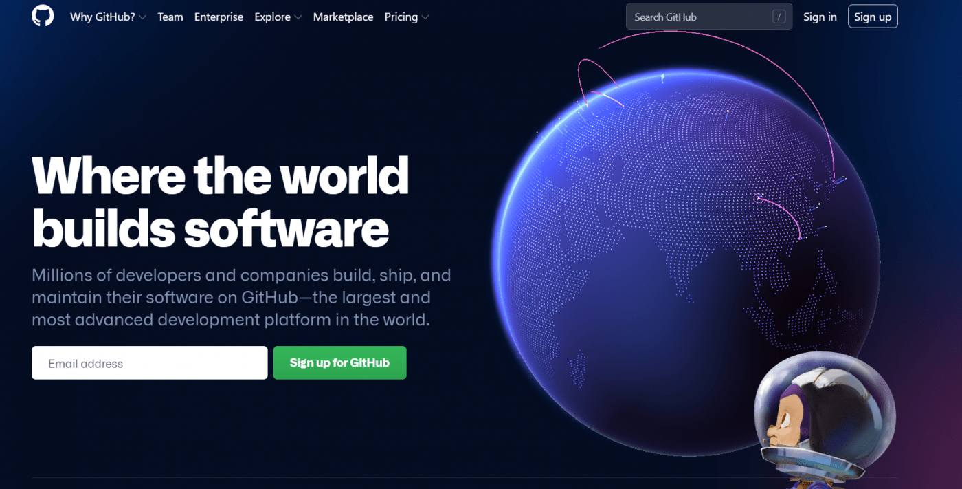 GitHub home page