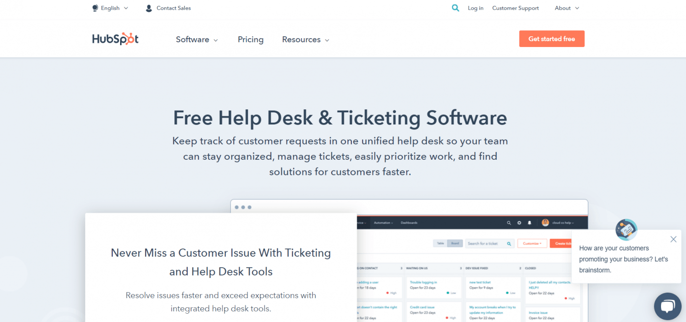 HubSpot home page