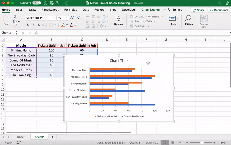 Change the design of your bar graph in Excel