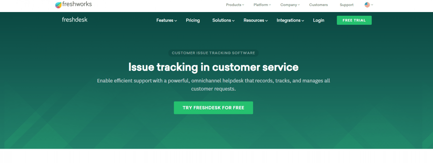 FreshDesk home page