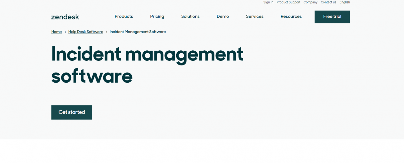 Zendesk homepage