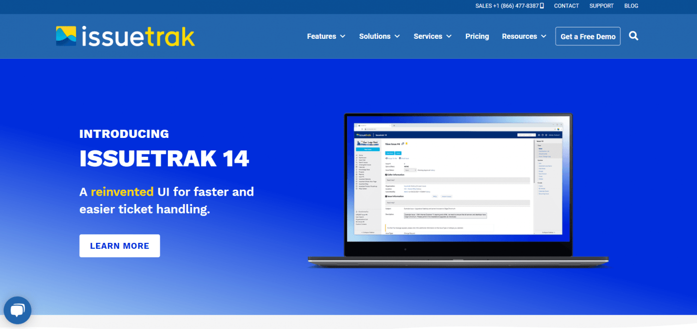 Homepage di Issuetrak