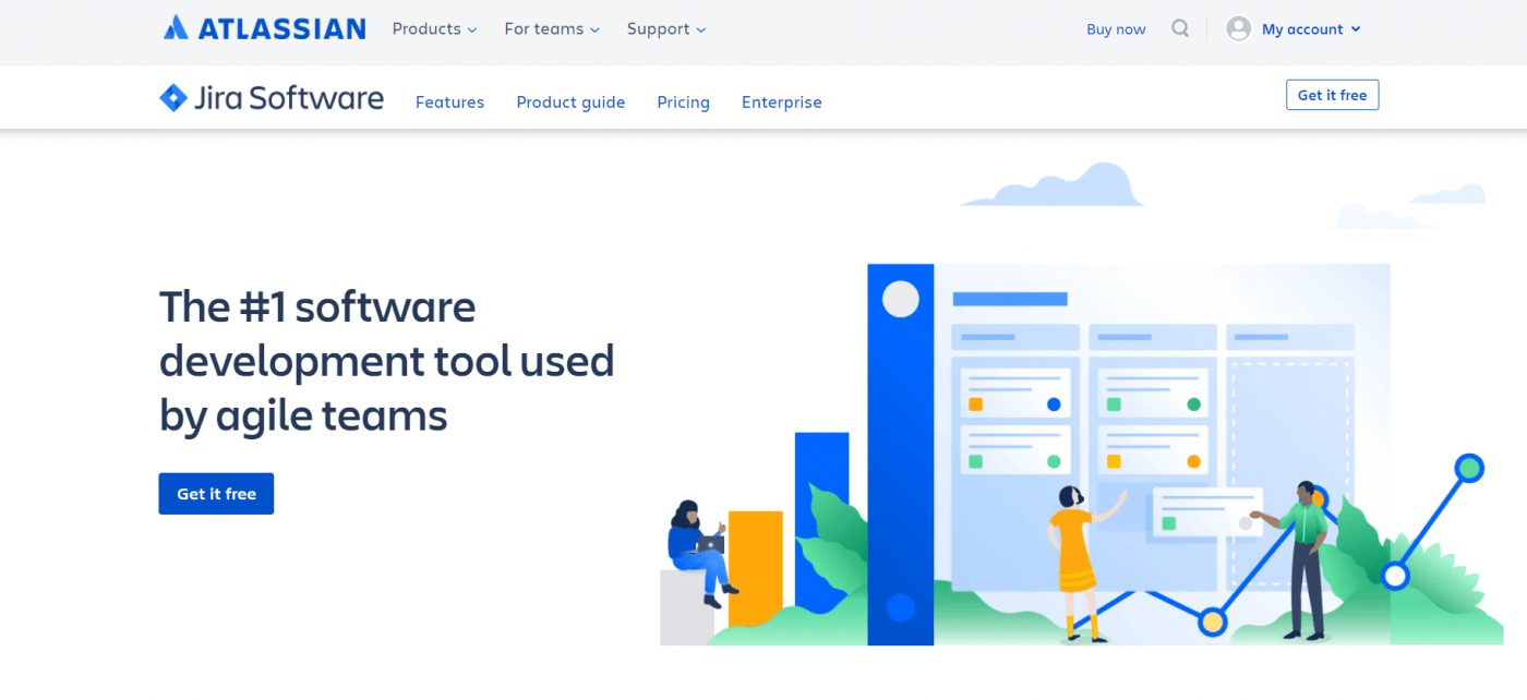 Startpagina van Atlassian Jira