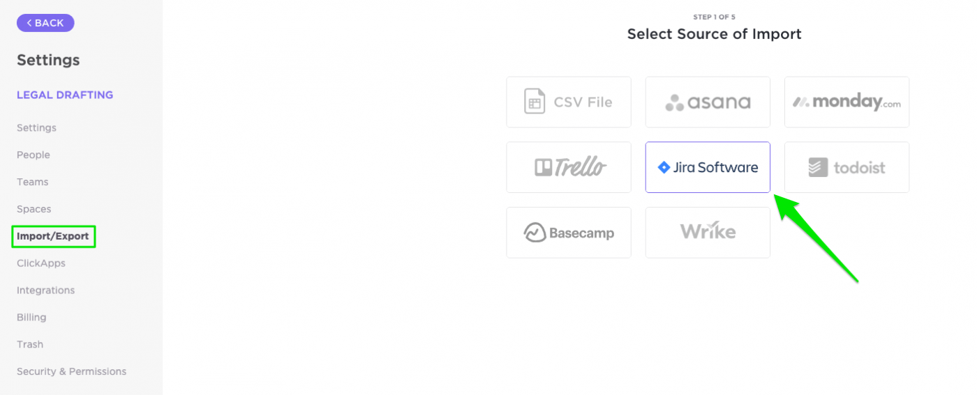 Mengimpor data dari platform sebelumnya ke ClickUp