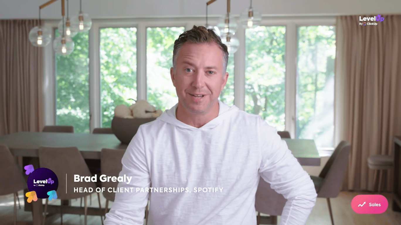 Brad Grealy Managing a Modern Sales Organization ClickUp LevelUp 2021