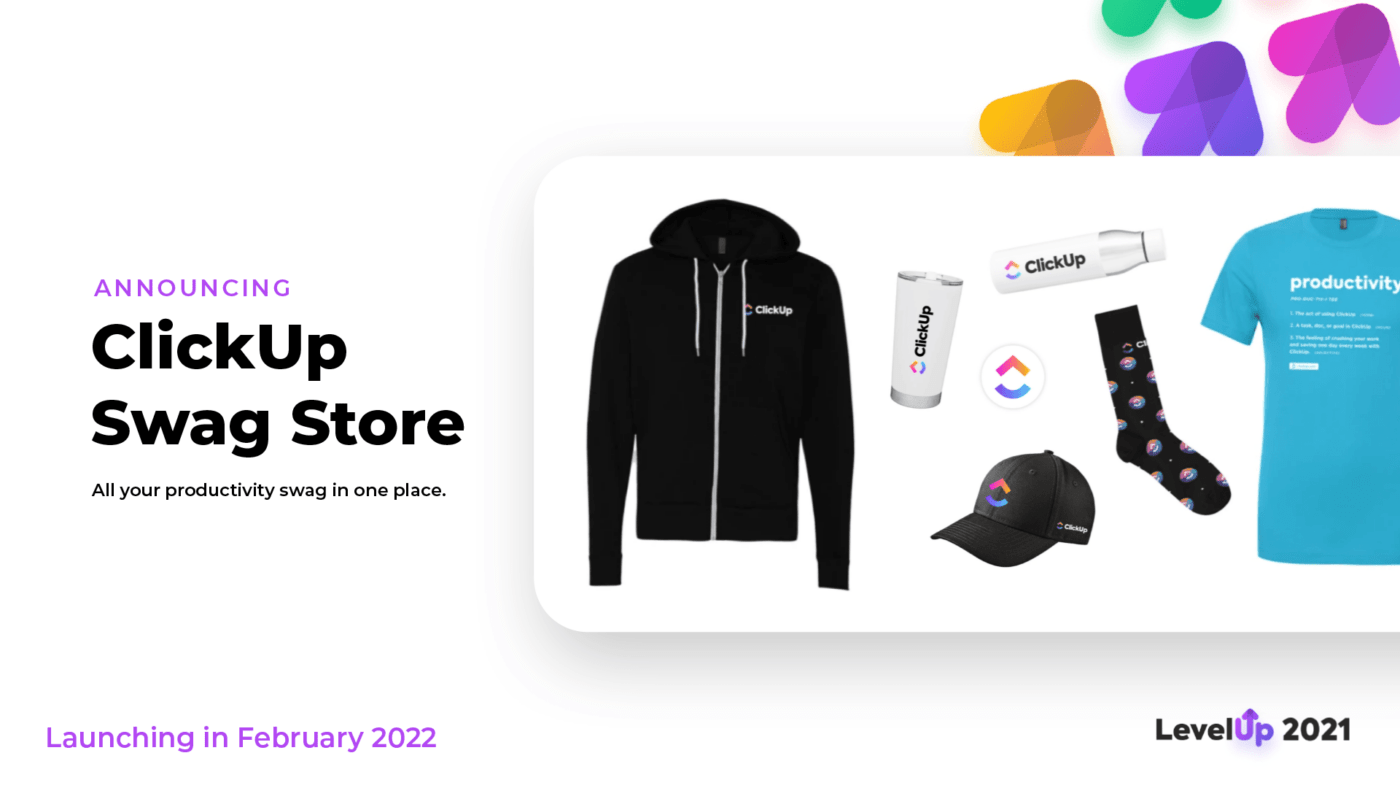 ClickUp Swag Store LevelUp 2021