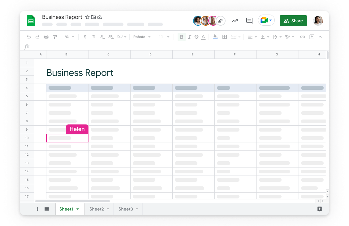 Google Sheets Product Example