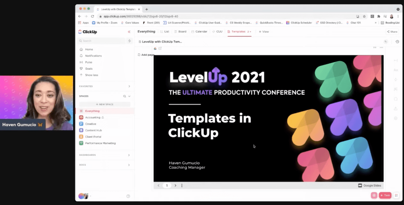 Time Saving Templates ClickUp LevelUp 2021