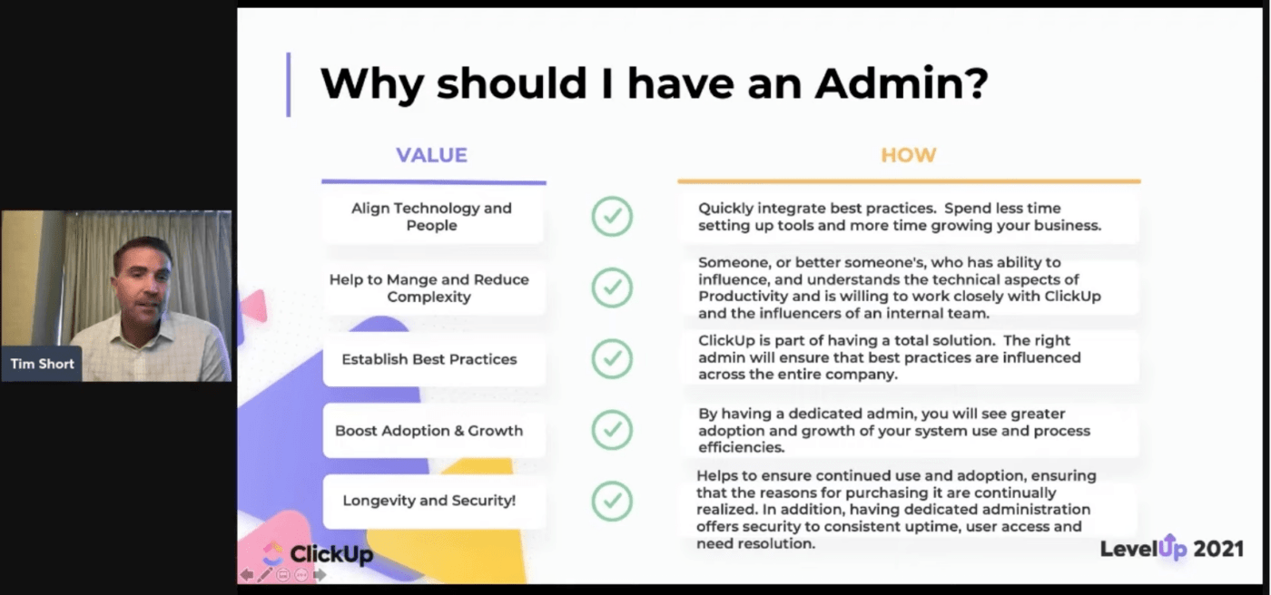 Finding the Right Administrator for Your Workspace ClickUp LevelUp 2021 