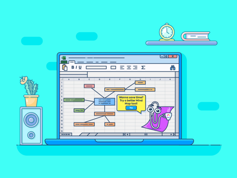 How To Create A Mind Map In Excel Guide With Templates ClickUp   How To Create A Mind Map In Excel 768x576 