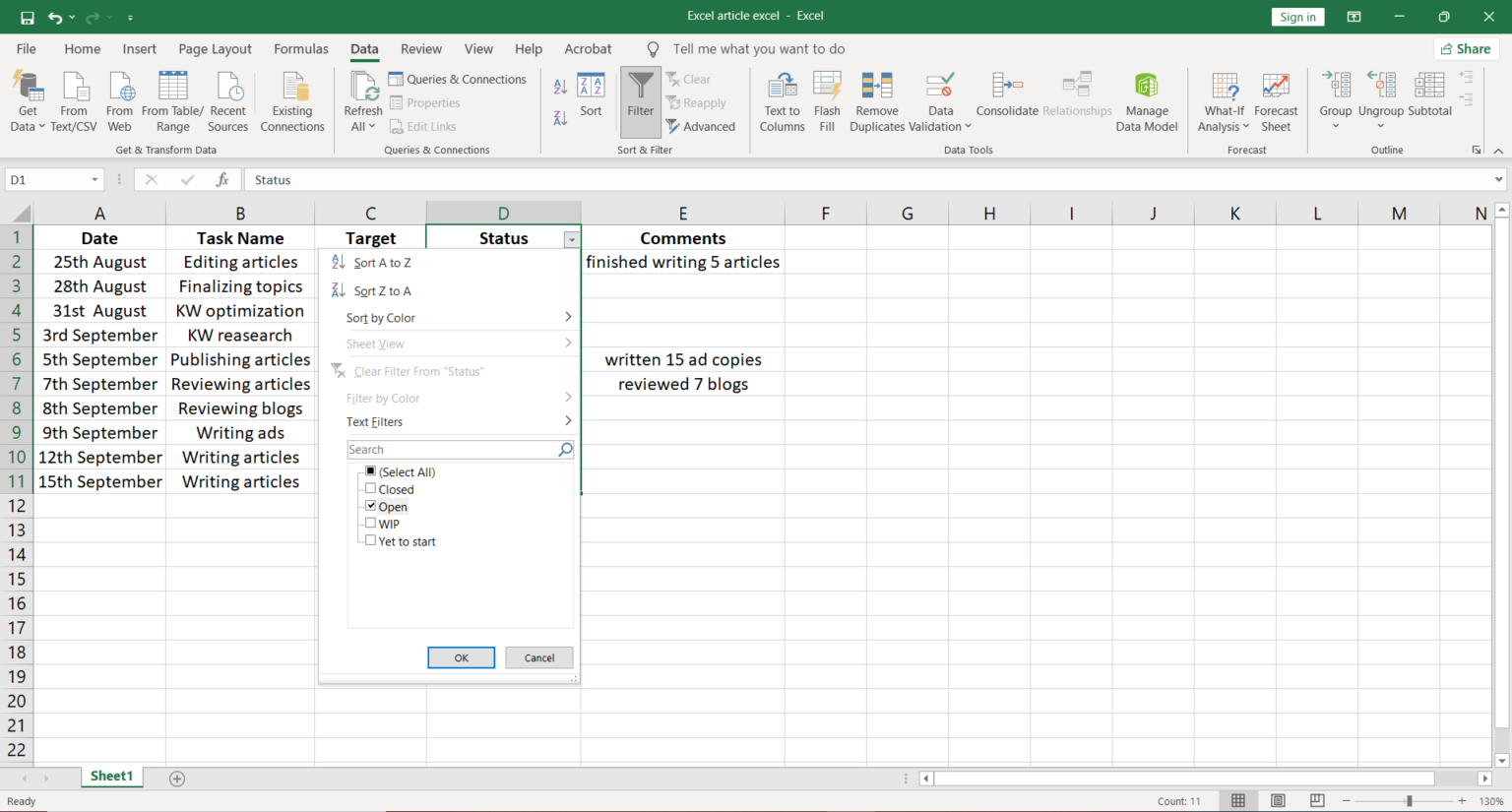 How To Create a To Do List in Excel (With Templates) | ClickUp