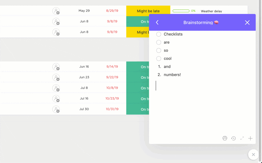ClickUp's Notepad feature