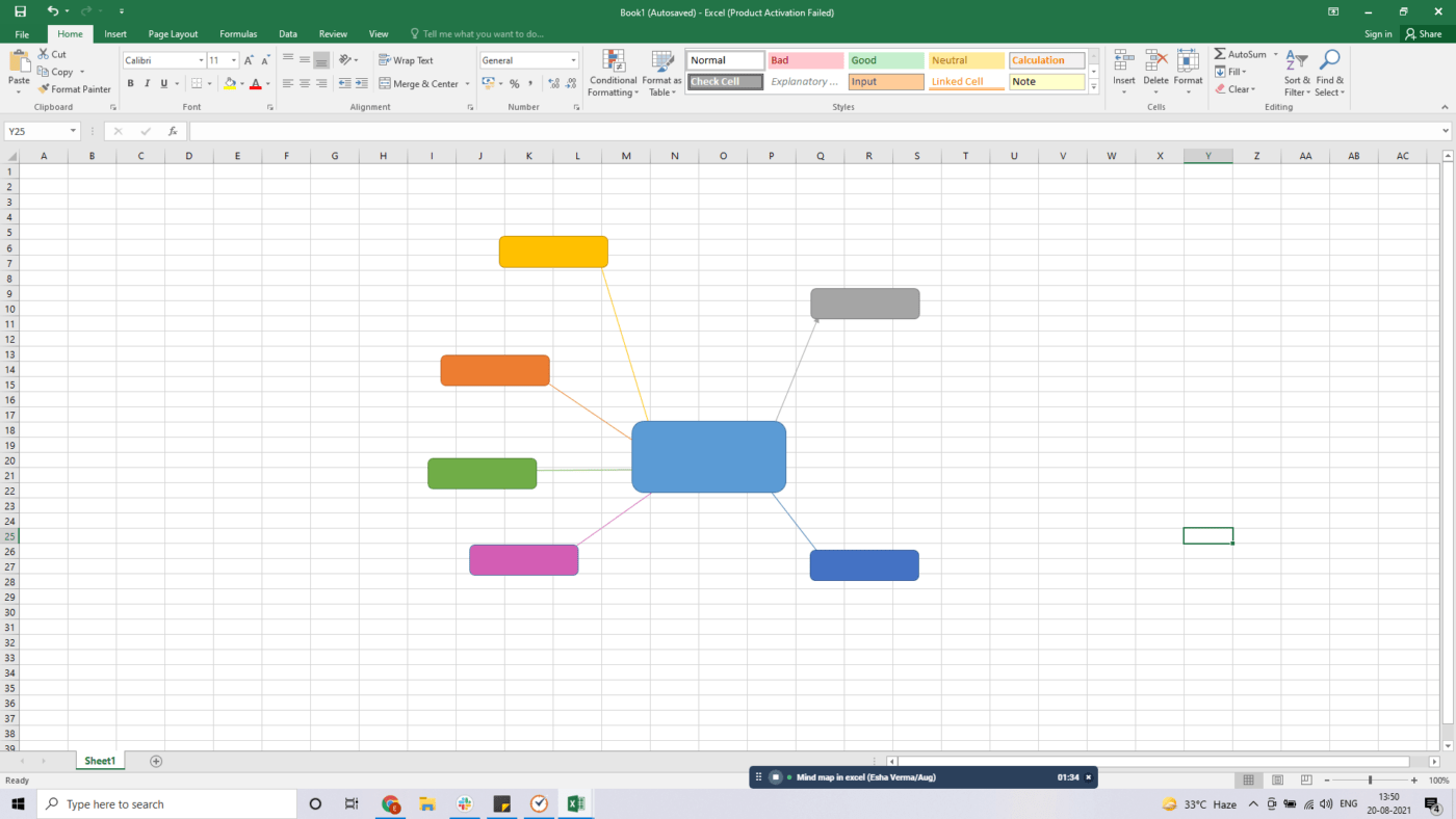 Mind Map in Excel 