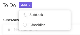 Checklists in ClickUp