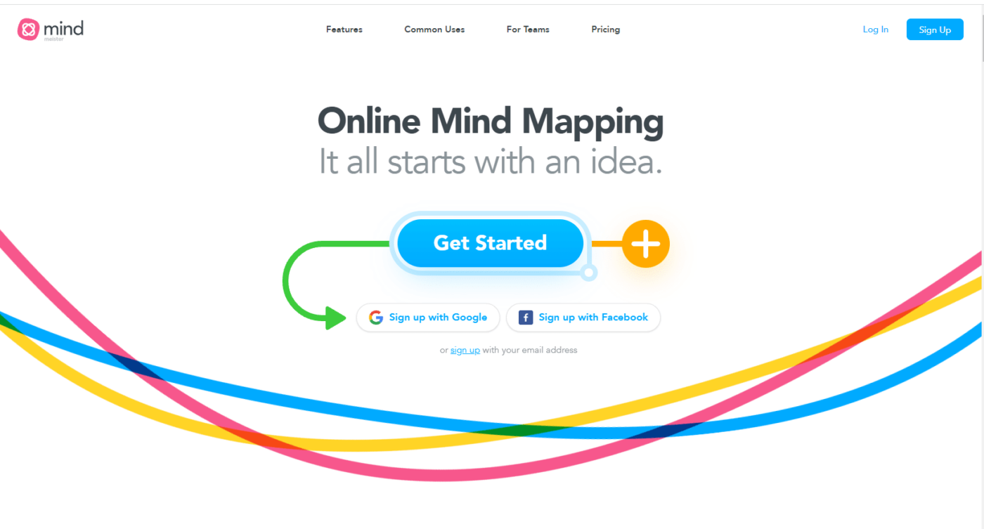Mind Meister Mind Mapping home page