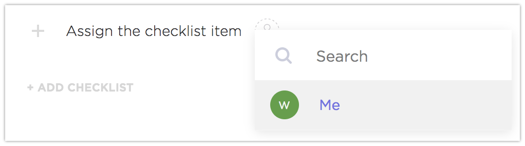 Assign items in ClickUp Checklists