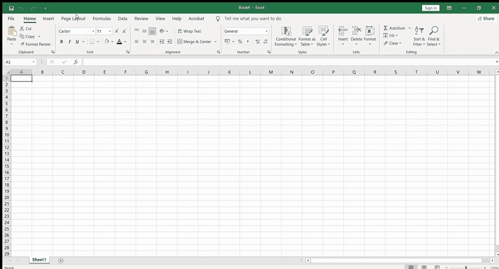 Aprire una cartella di lavoro vuota in Excel