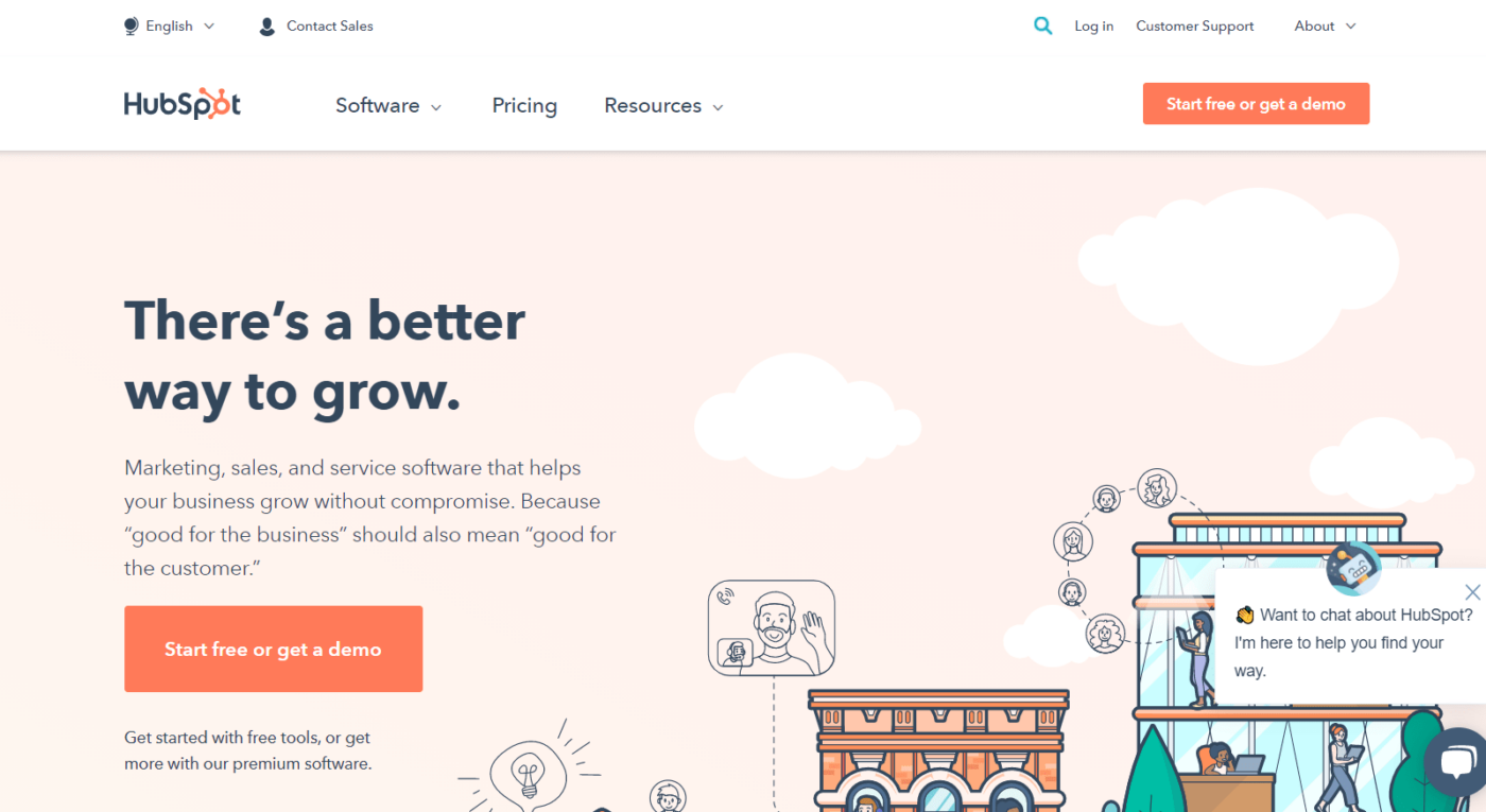 HubSpot home page