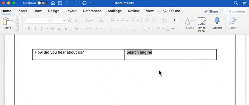 adicione proteção ao seu formulário preenchível no word