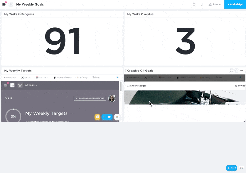 clickup dashboard