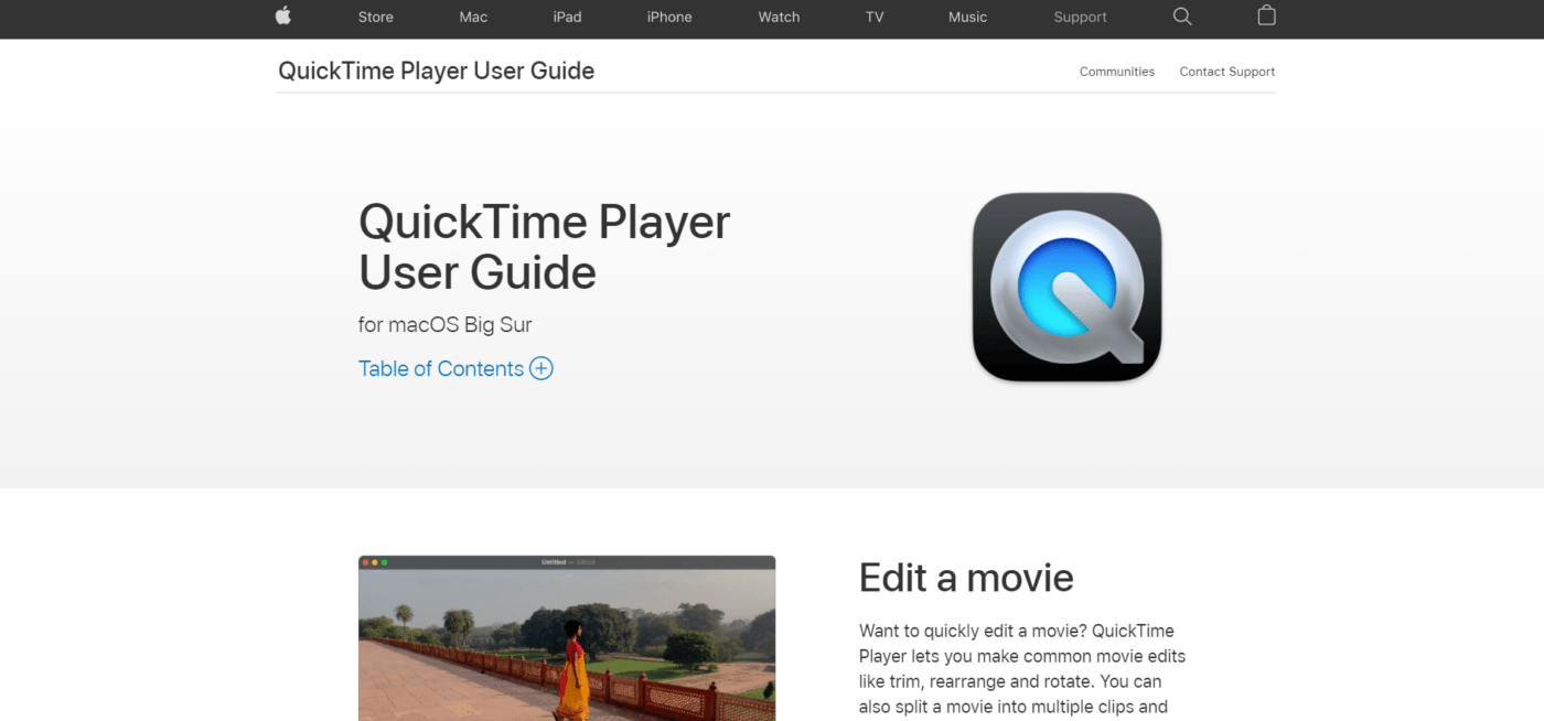 QuickTime home page