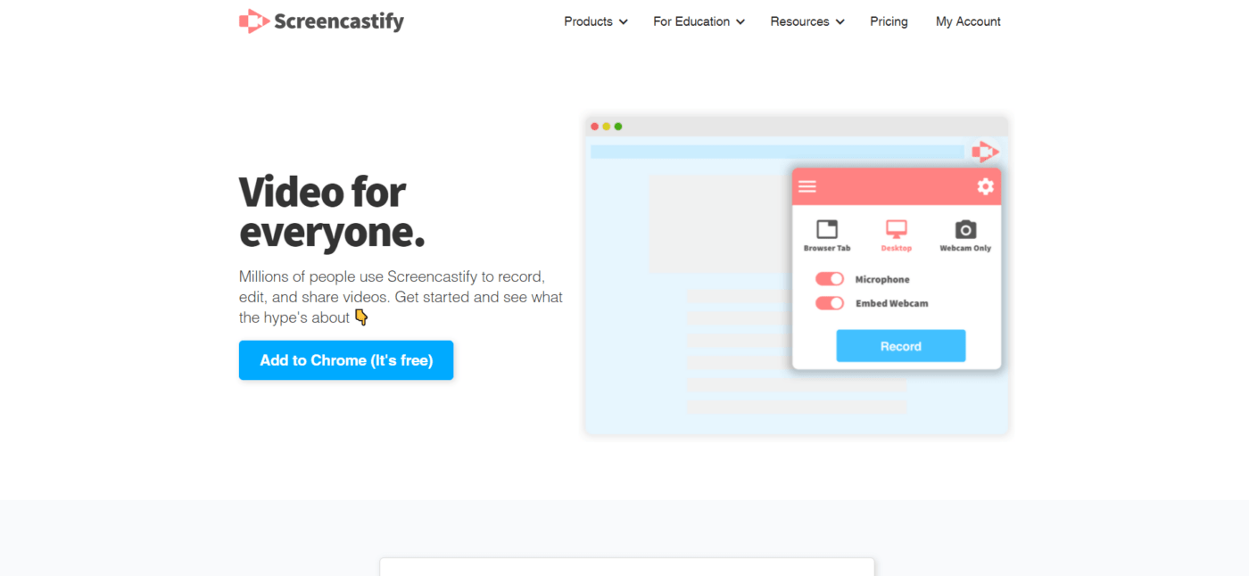 Screencastify home page
