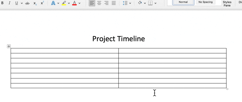 click and drag the center line to add more space for the task names in word