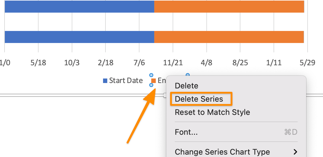 pulse suprimir para eliminar la serie en word