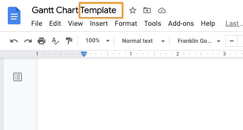 eine Vorlage für ein Gantt Diagramm in Google Docs speichern