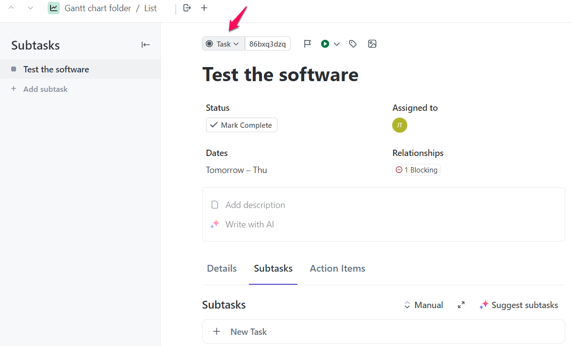 Tworzenie kamieni milowych zadania