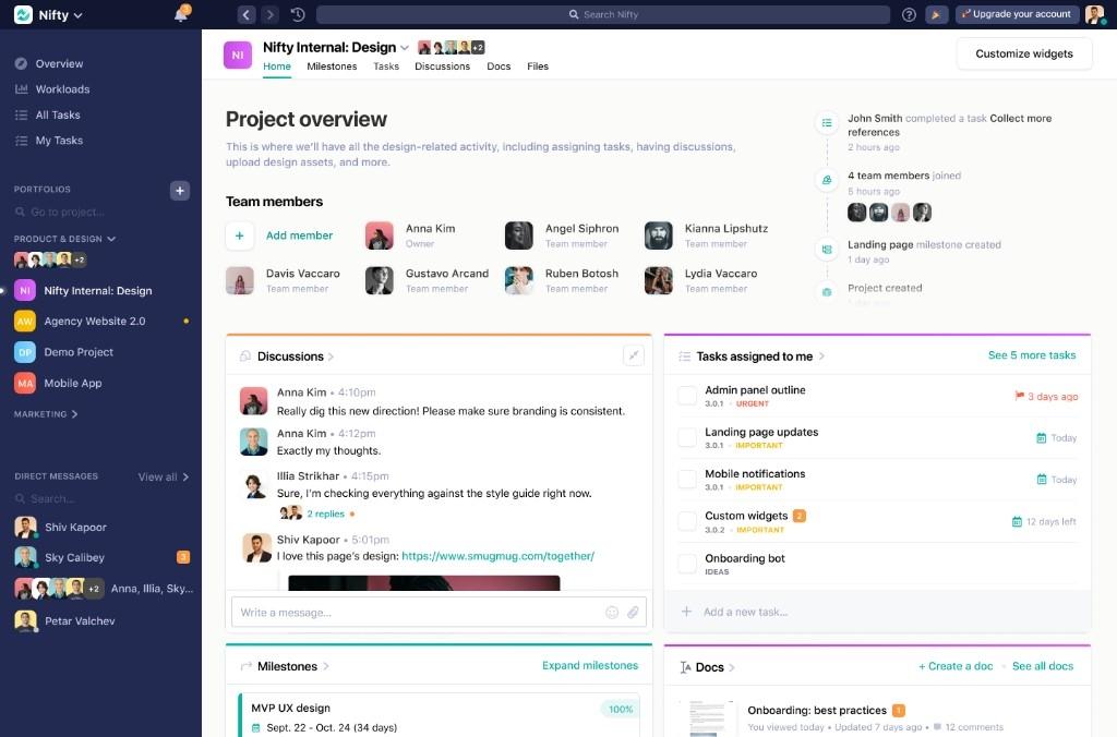 Nifty Free Project Management software