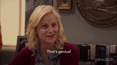 Leslie Knope from Parks & Rec saying that's genius