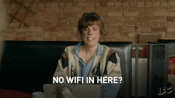 Woman saying no wifi in here?