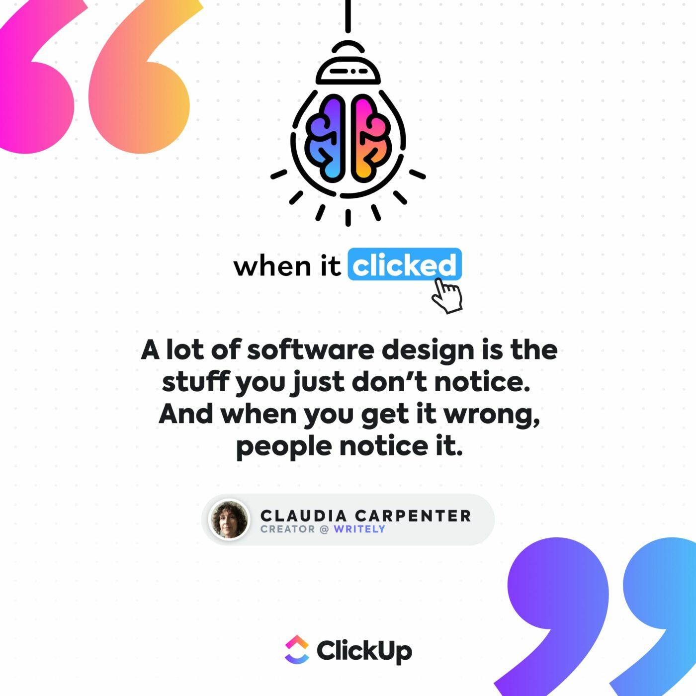 Claudia Carpenter of Writely on When It Clicked