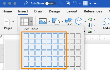 Microsoft Word tabel