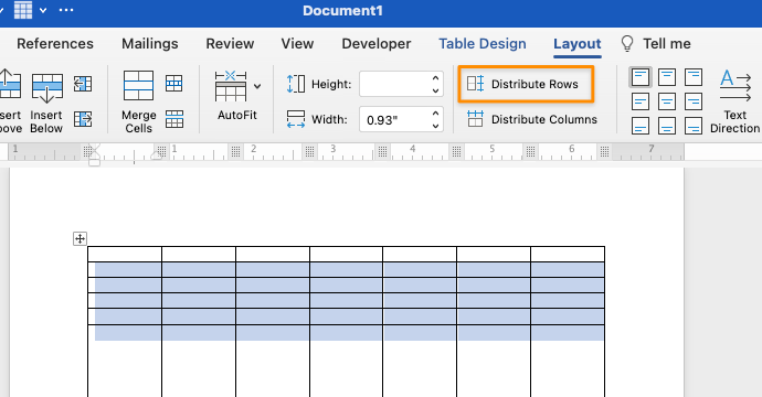 Adjusting Microsoft Word tables