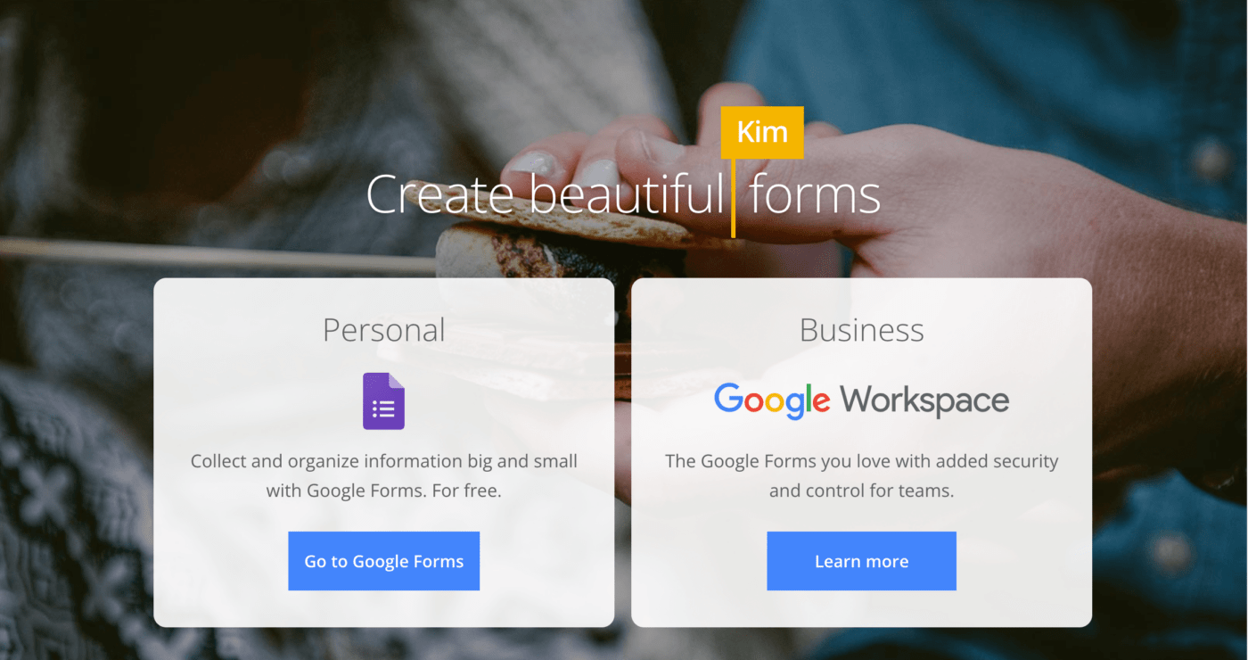 google forms homepage