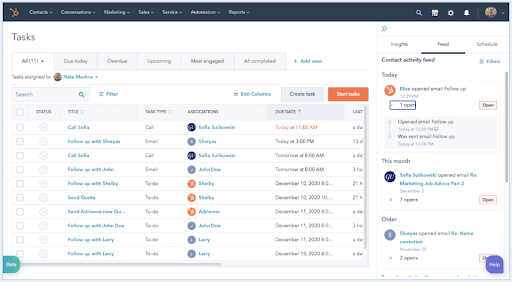 Manajemen Tugas HubSpot