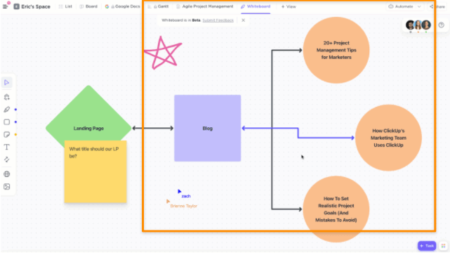 ClickUp-Tableau blanc