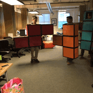 tetris costume at work gif 