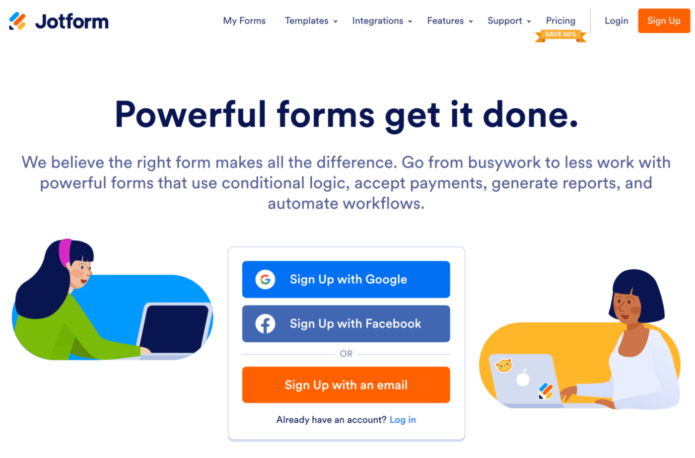 jotform homepage