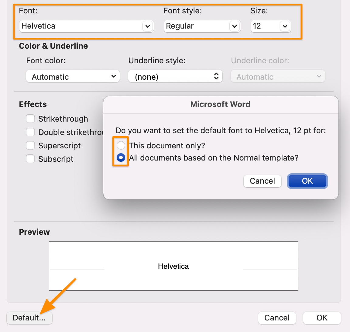 set word 2022 text styles