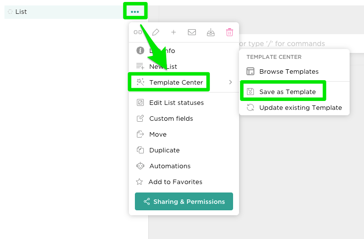 Save a custom workflow as a template for future use in ClickUp