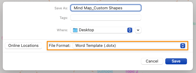 how to save a mind map microsoft word template