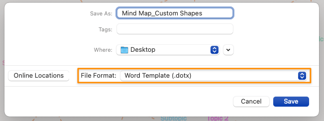 como salvar um modelo de mapa mental do microsoft word