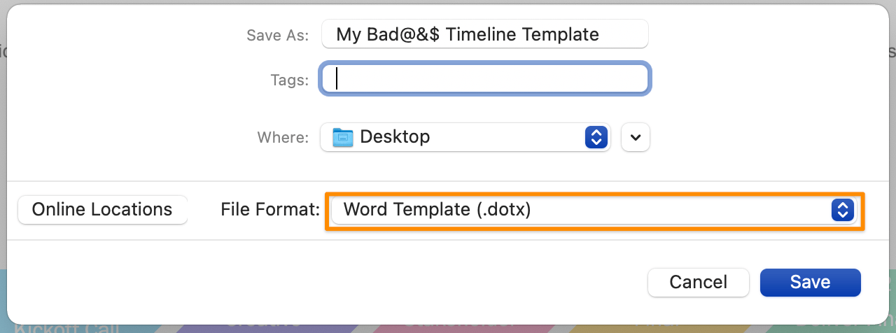 save timeline templates in word for future projects and events