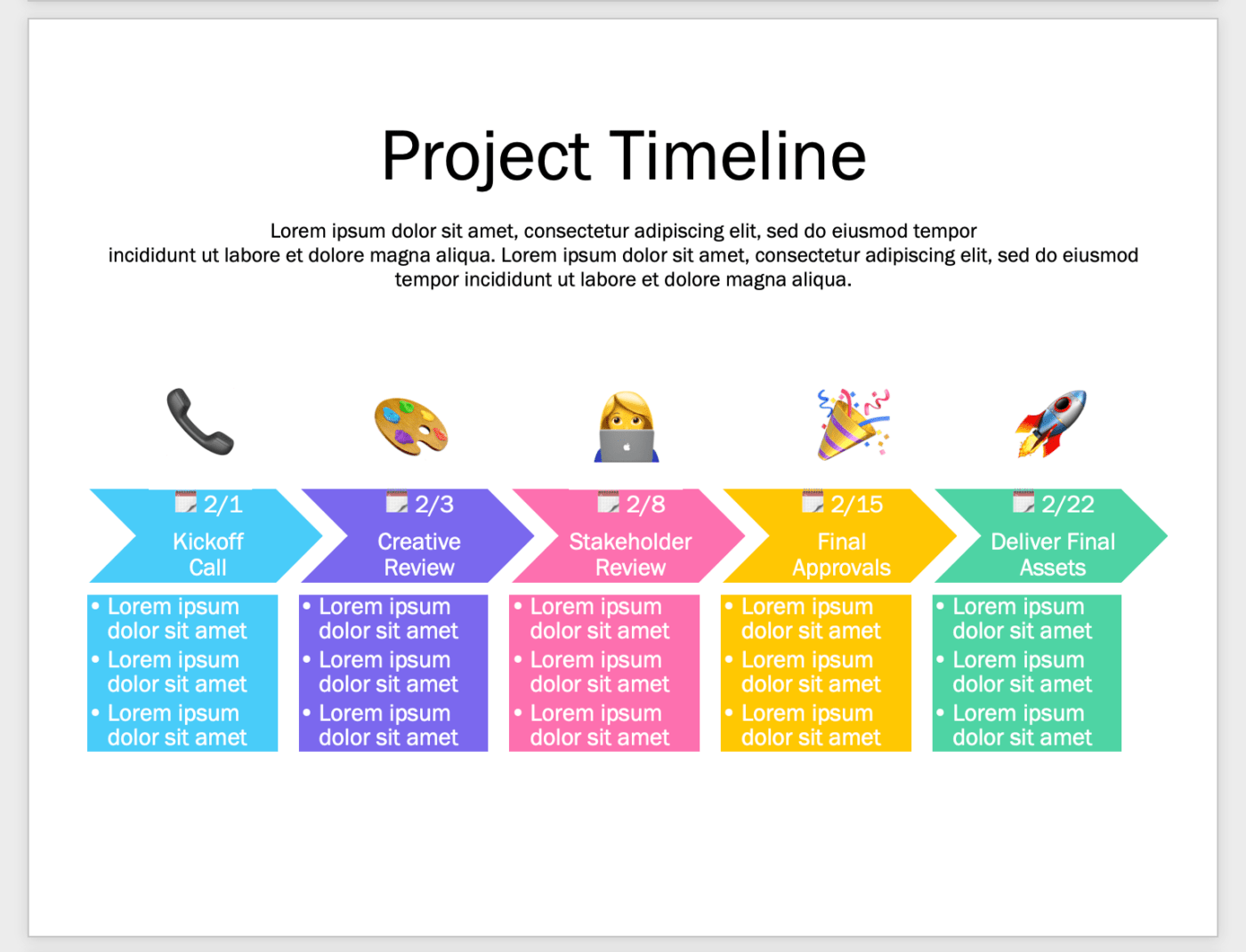 create a professional timeline in word with smartart graphics