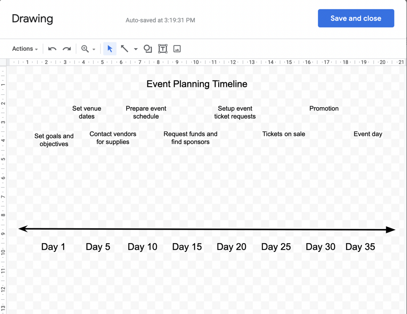 Google Docs timeline 